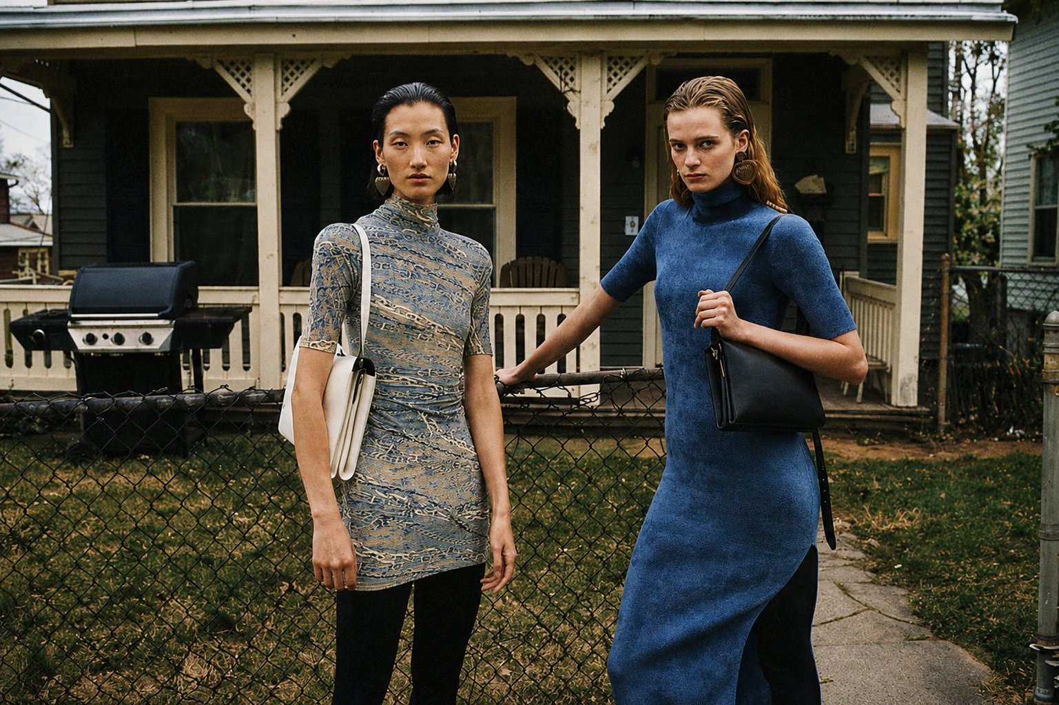 Campagne Balenciaga — duo devant une maison