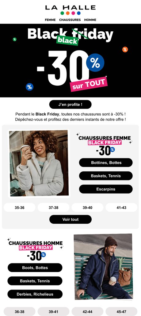 Newsletter — Black Friday chaussures