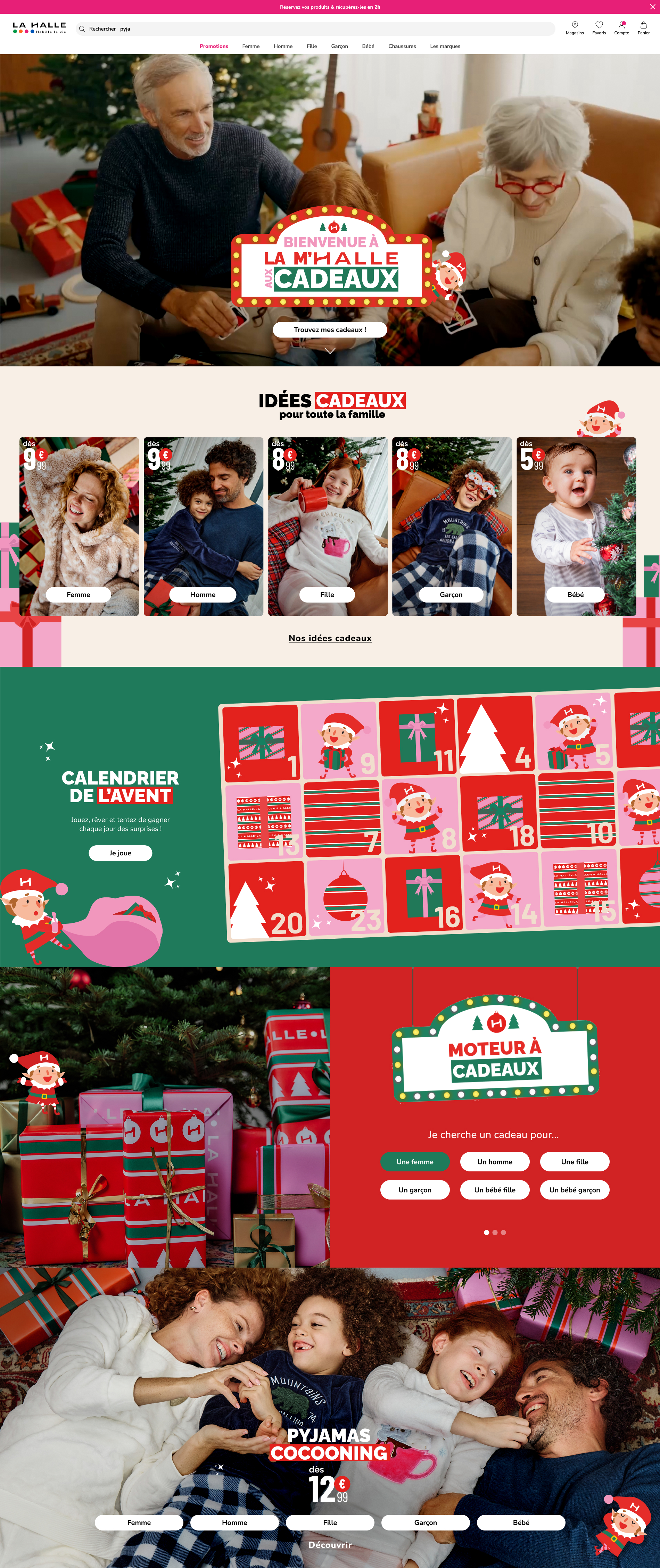Calendrier de l'avent — landing de No&euml;l