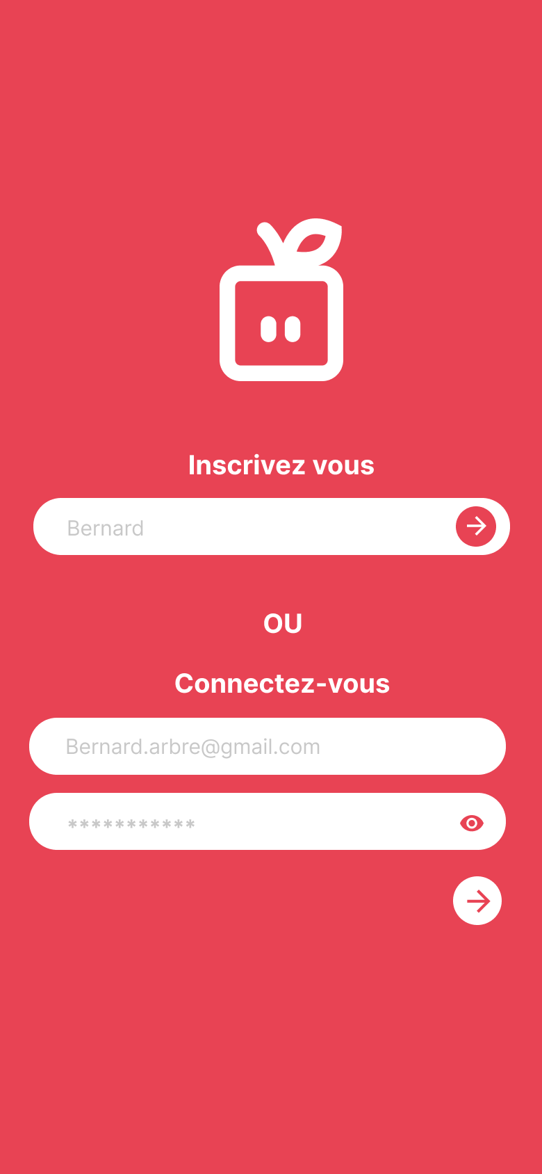 Inscription et choix de l'avatar