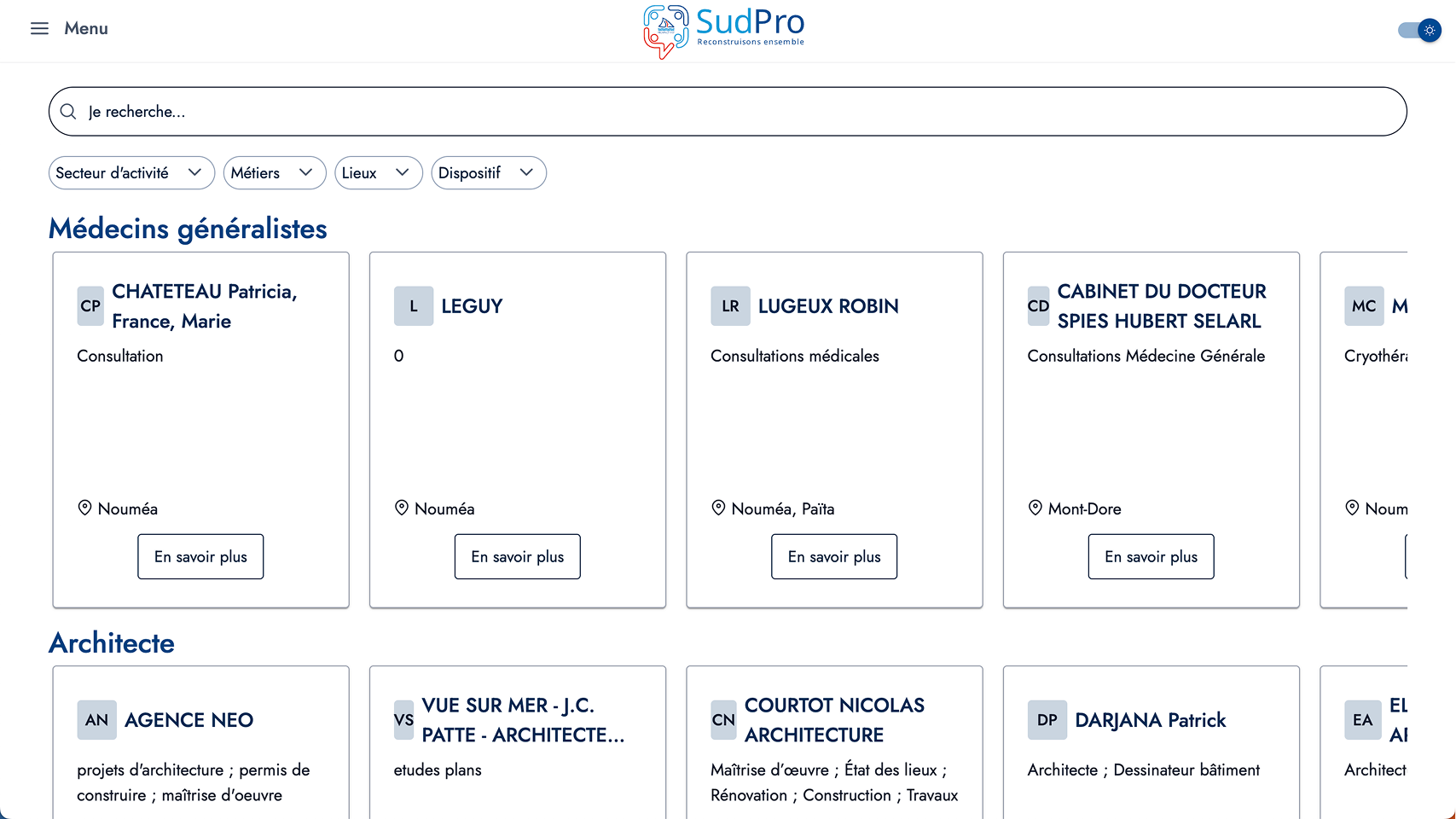 SudPro accueil