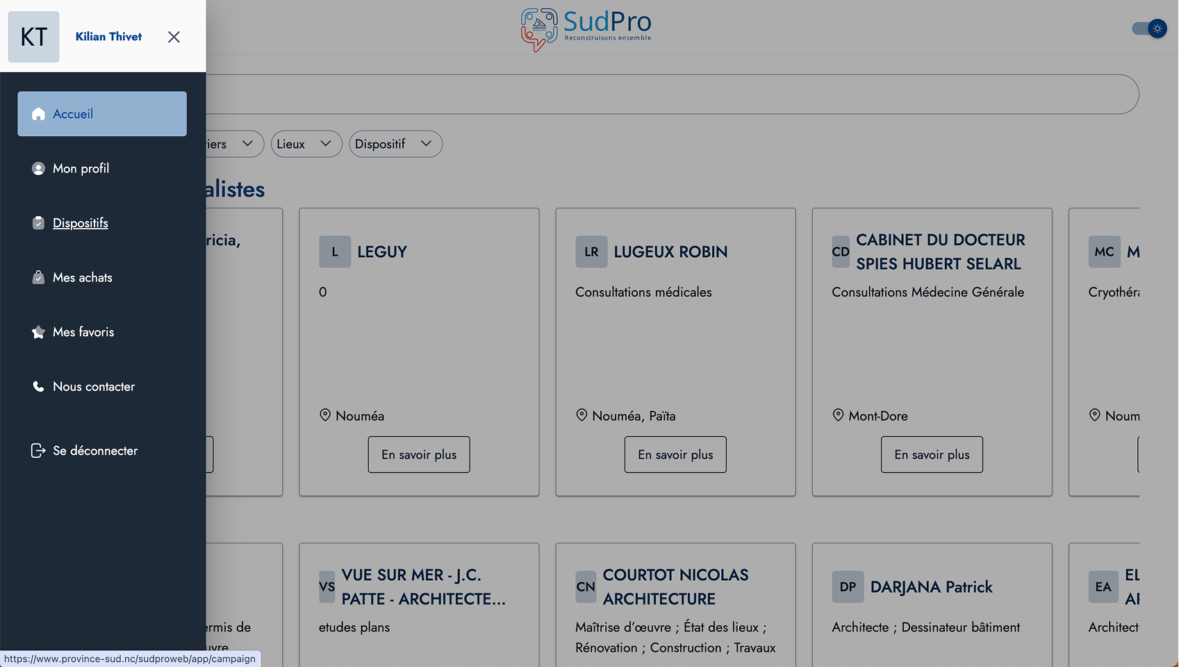 Menu navigation